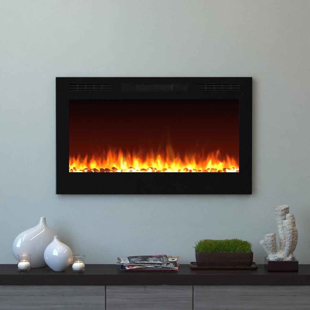 Moda Flame Cynergy 36 in. Pebble Electric Recessed Built ...