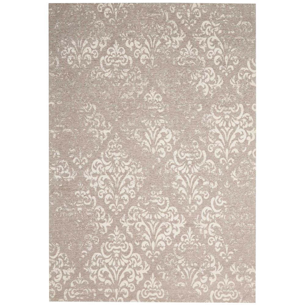 Nourison Damask Ivory/Grey 8 ft. x 10 ft. Area Rug349750 The Home Depot