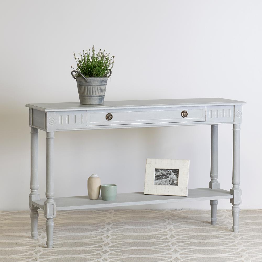 light grey console table