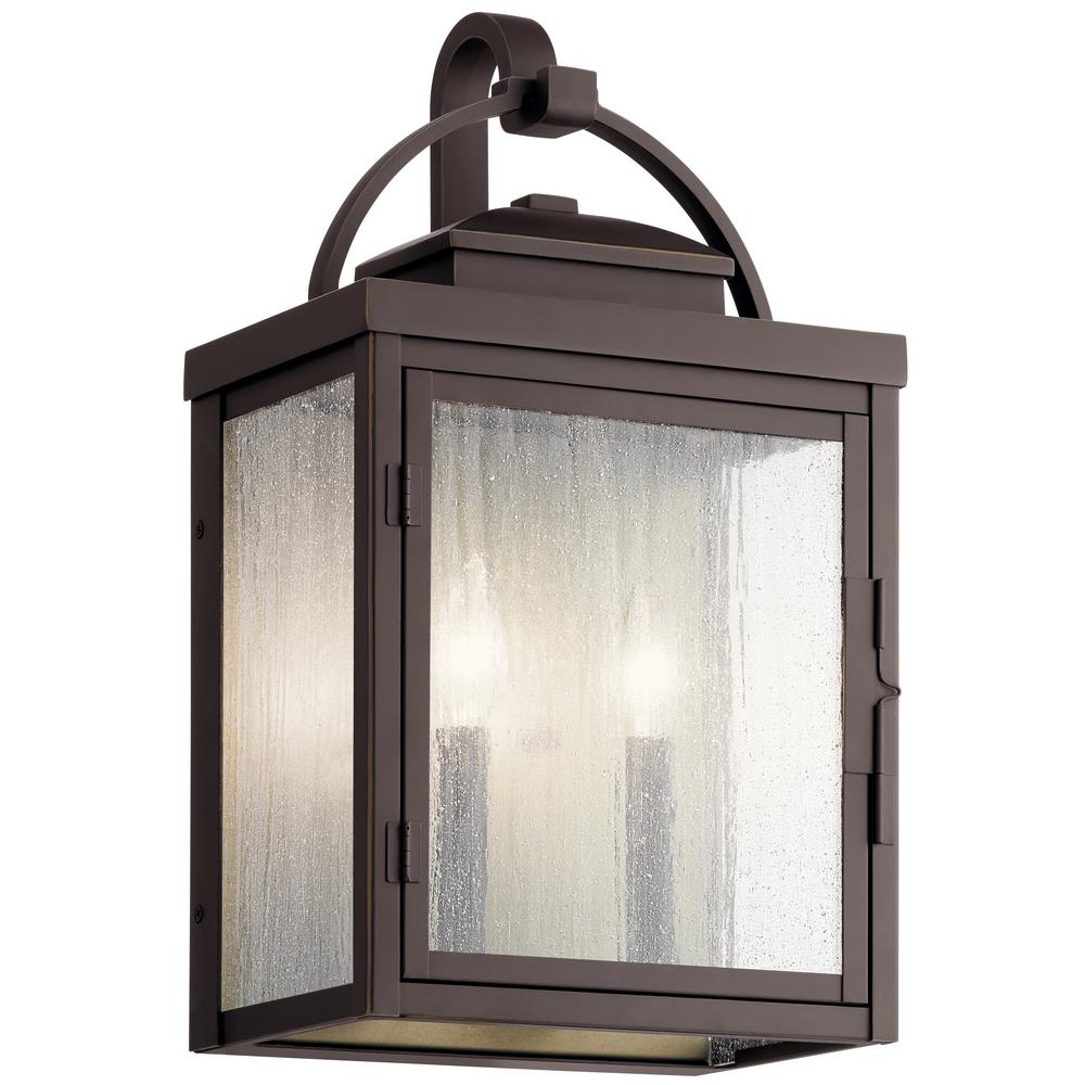 KICHLER Lyndon 18.25 in. 2-Lights Architectural Bronze Outdoor Sconce ...