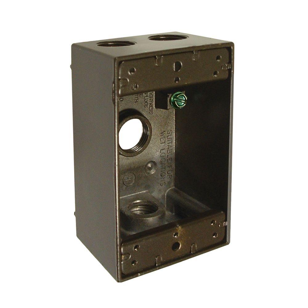 BELL 1 Gang Weatherproof Box with Four 1/2 in. Outlets53212 The