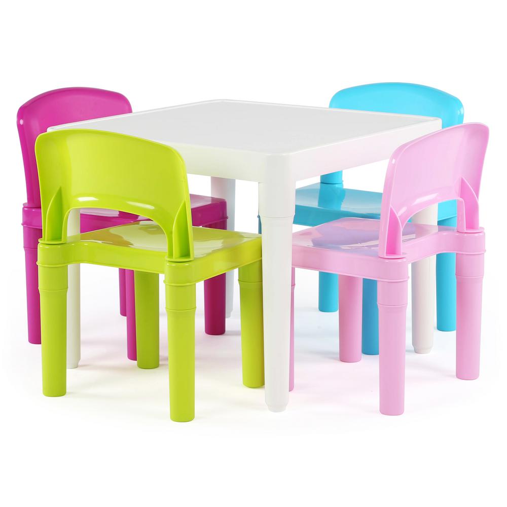 white plastic kids table