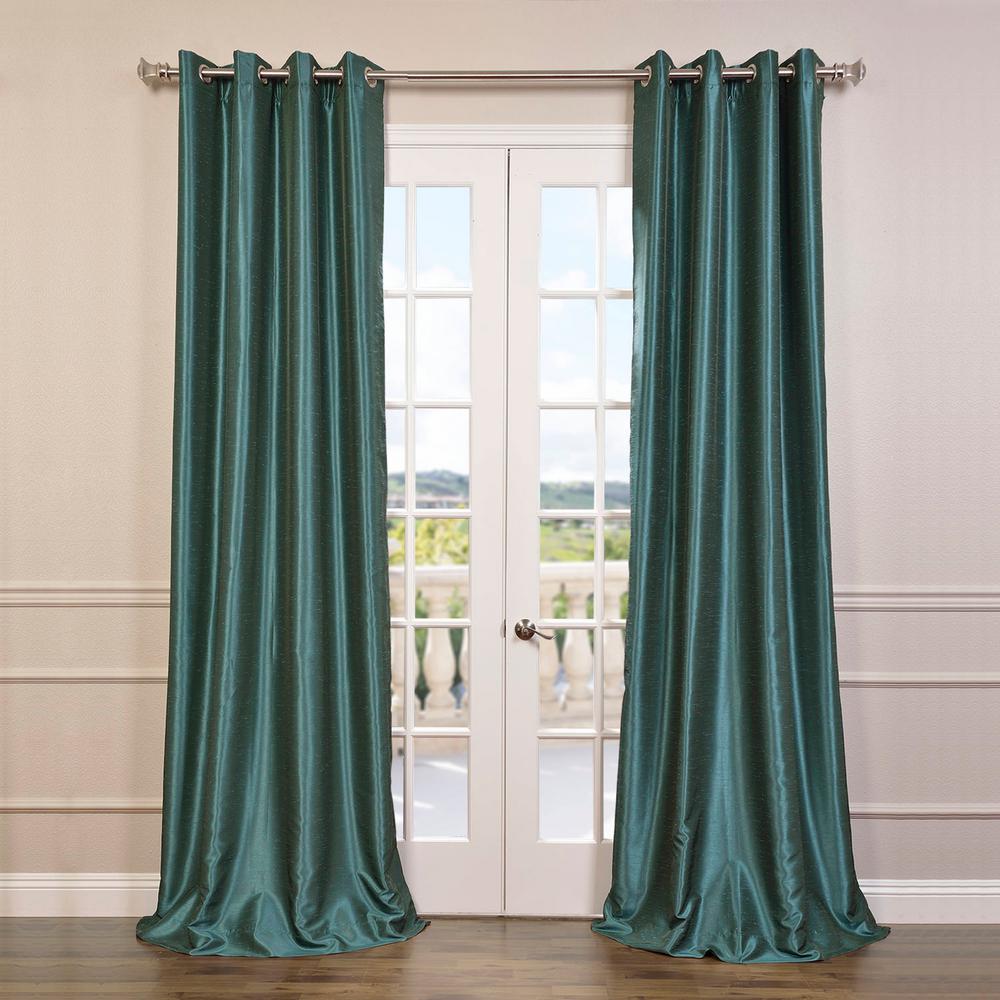Exclusive Fabrics Furnishings Peacock Blue Grommet Blackout