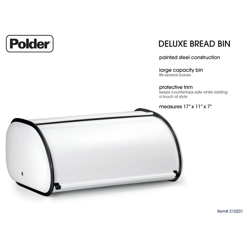 Polder Deluxe Bread Bin in White