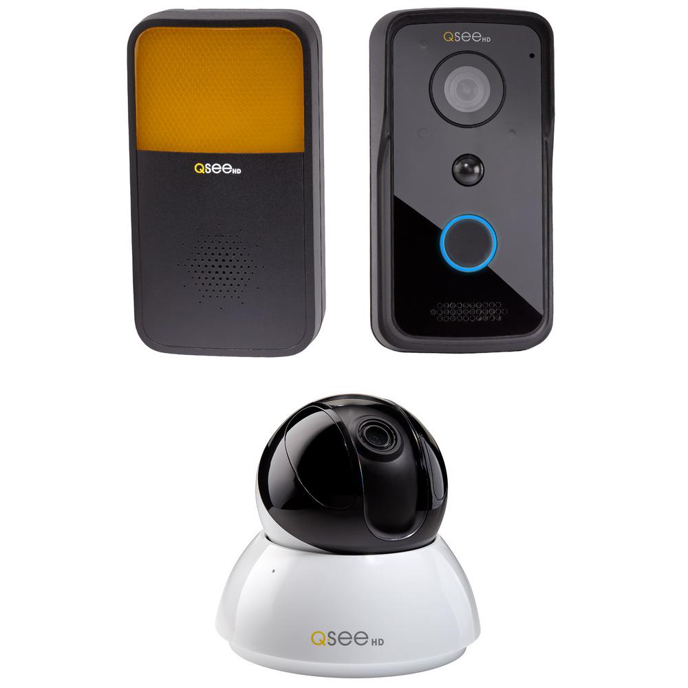 Q-SEE 4MP Wi-Fi Pan-Tilt Camera with 720p Wi-Fi Smart Video Door Bell and Chime by Q-SEE