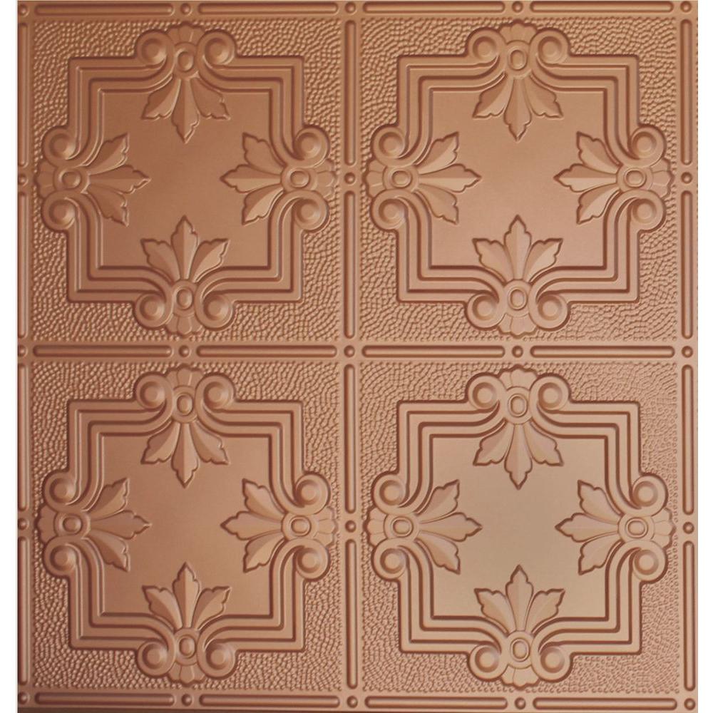 Global Specialty Products Dimensions 2 Ft X 2 Ft Copper Lay In Tin Ceiling Tile For T Grid Systems