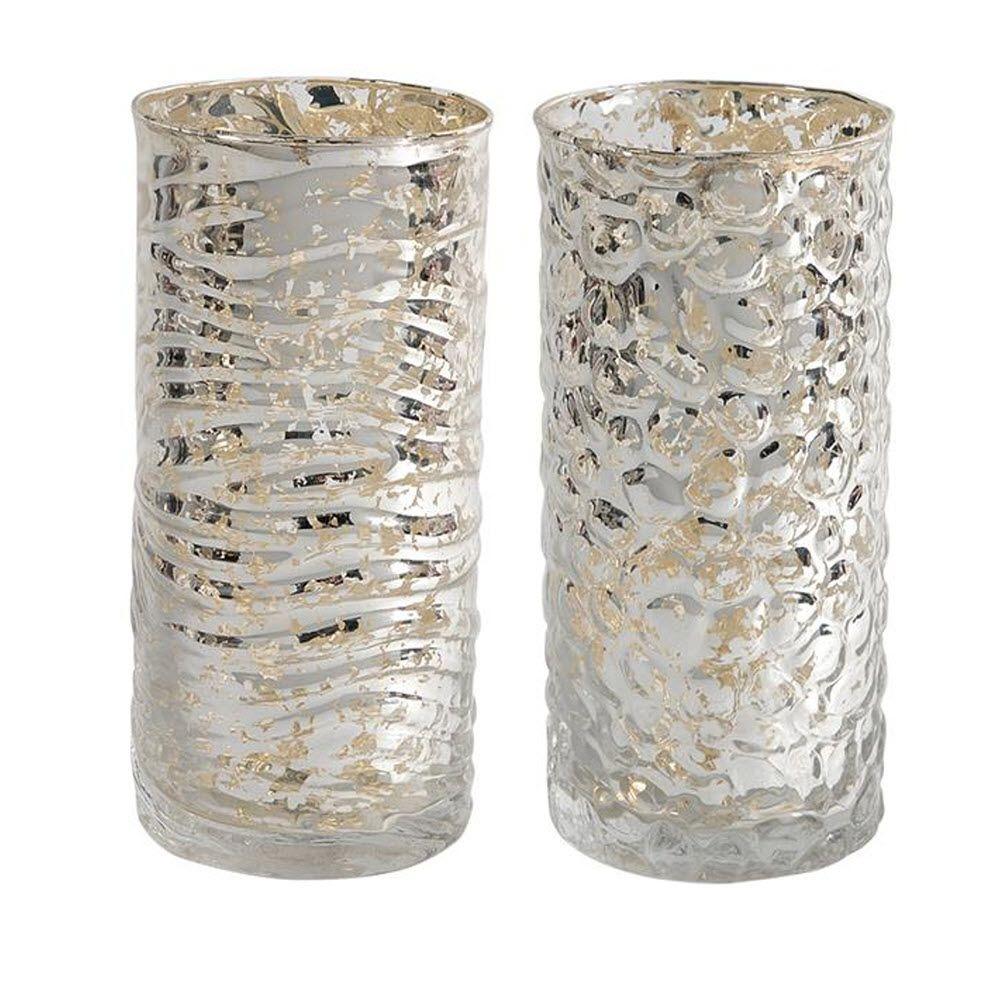 Aandb Home Evora 6 5 In H Tall Mercury Glass Candle Holder Set Of 2 73670 The Home Depot