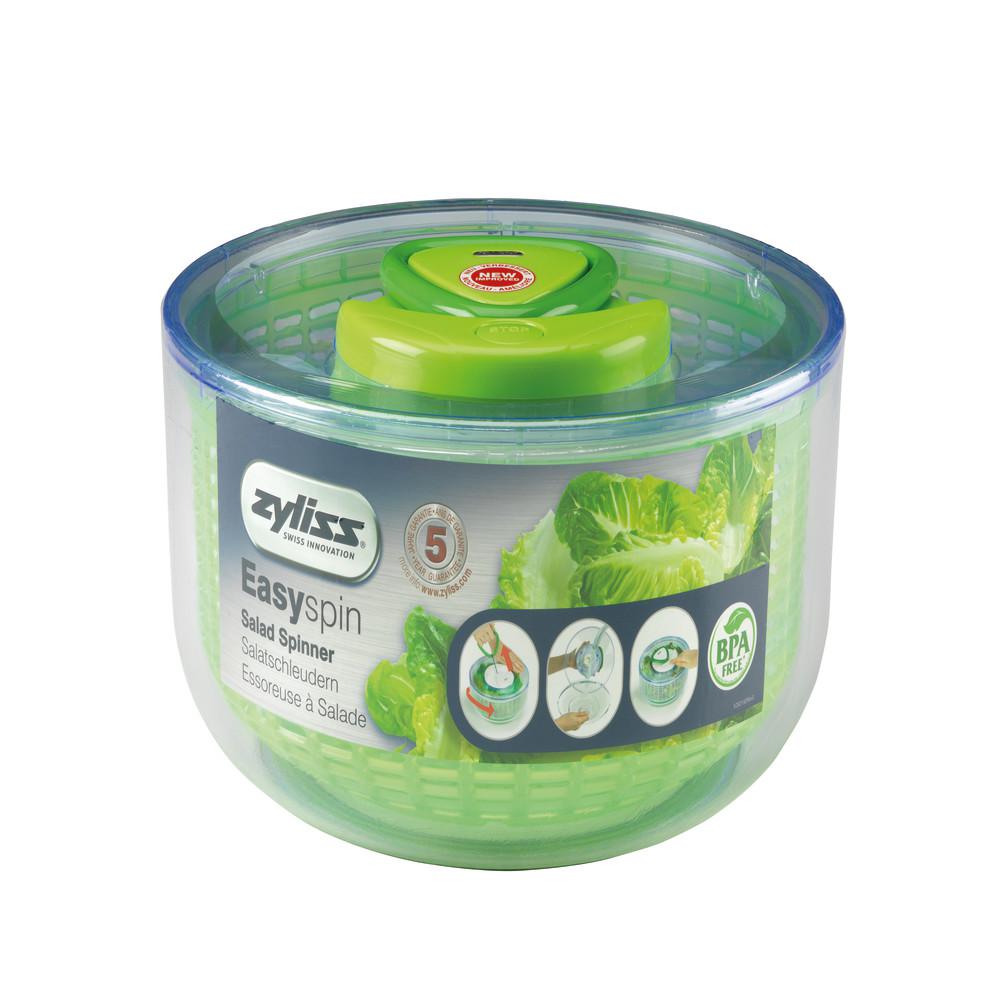 ZYLISS Easy Spin Salad Spinner  Large  Green  BPA Free