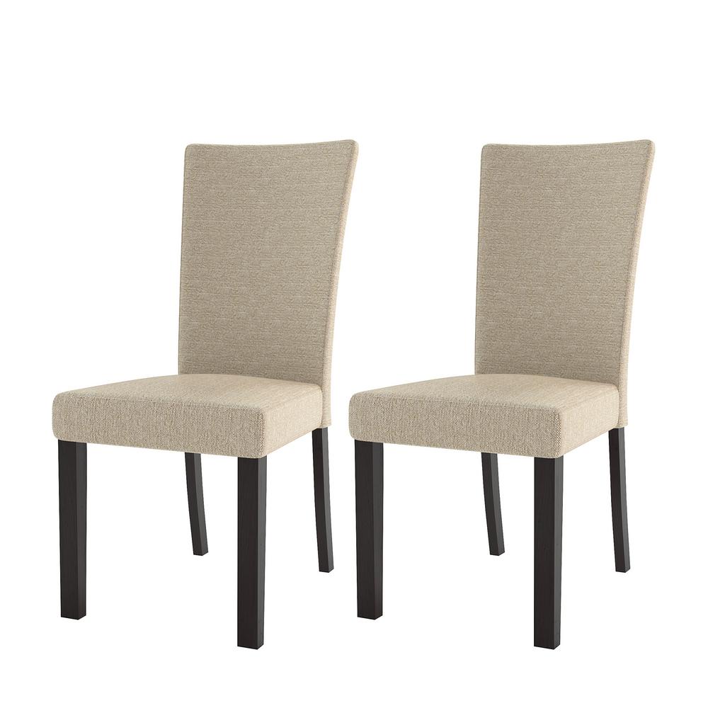 Corliving Bistro Woven Cream Fabric Dining Chairs Set Of 2 Drc 4 Corliving Bistro Woven Cream Fabric Dining Chairs