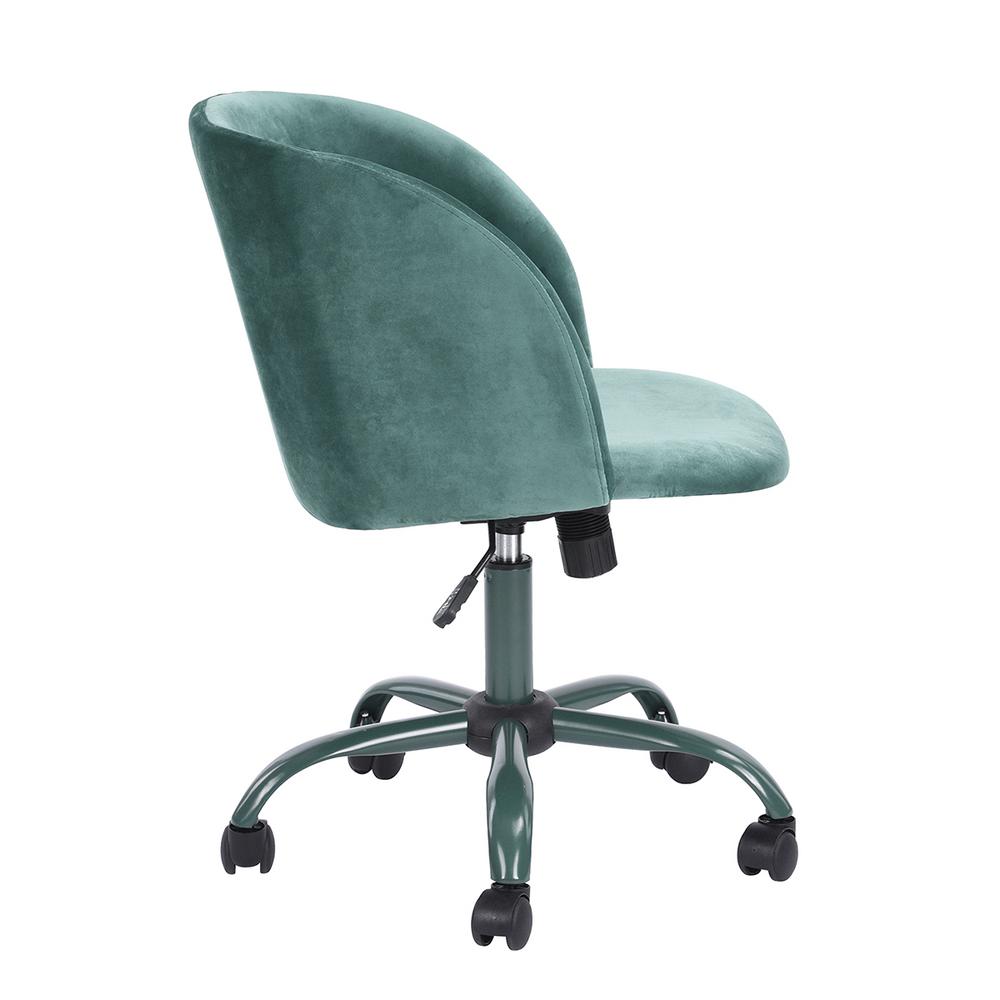 Furniturer Matthews Aqua Velvet High Adjustment Swivel Office Desk Furniturer Matthews Aqua Velvet High