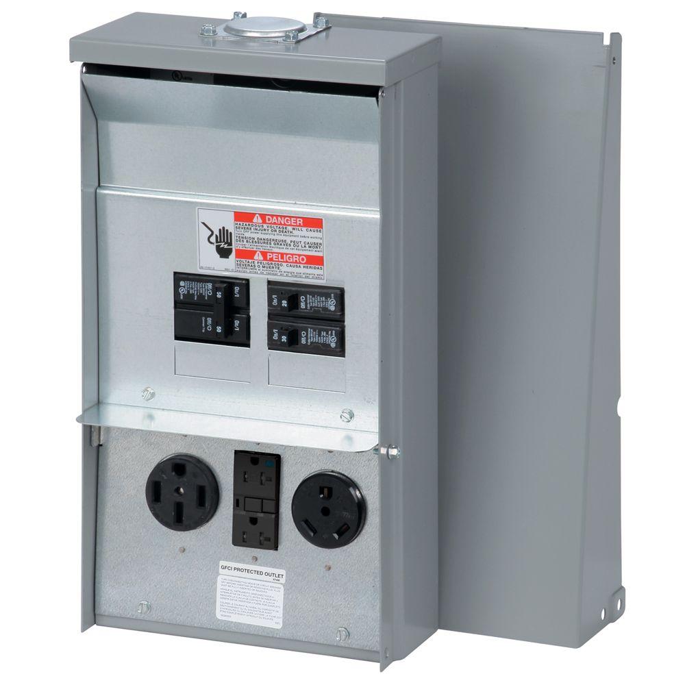 eaton 50 amp 1 space 1 circuit temporary rv power outlet box chu1s