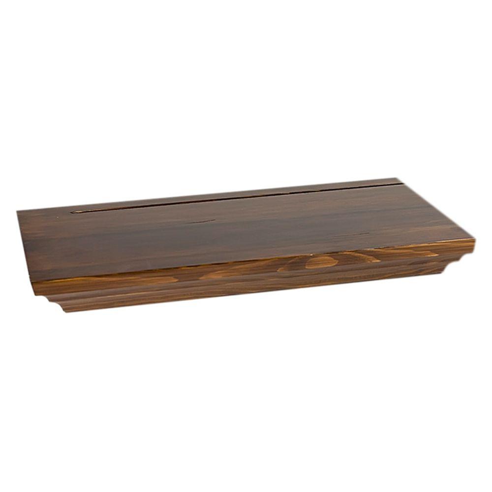 Wallscapes 8 in. x 1-3/4 in. Floating Pecan Wood Shelf ...