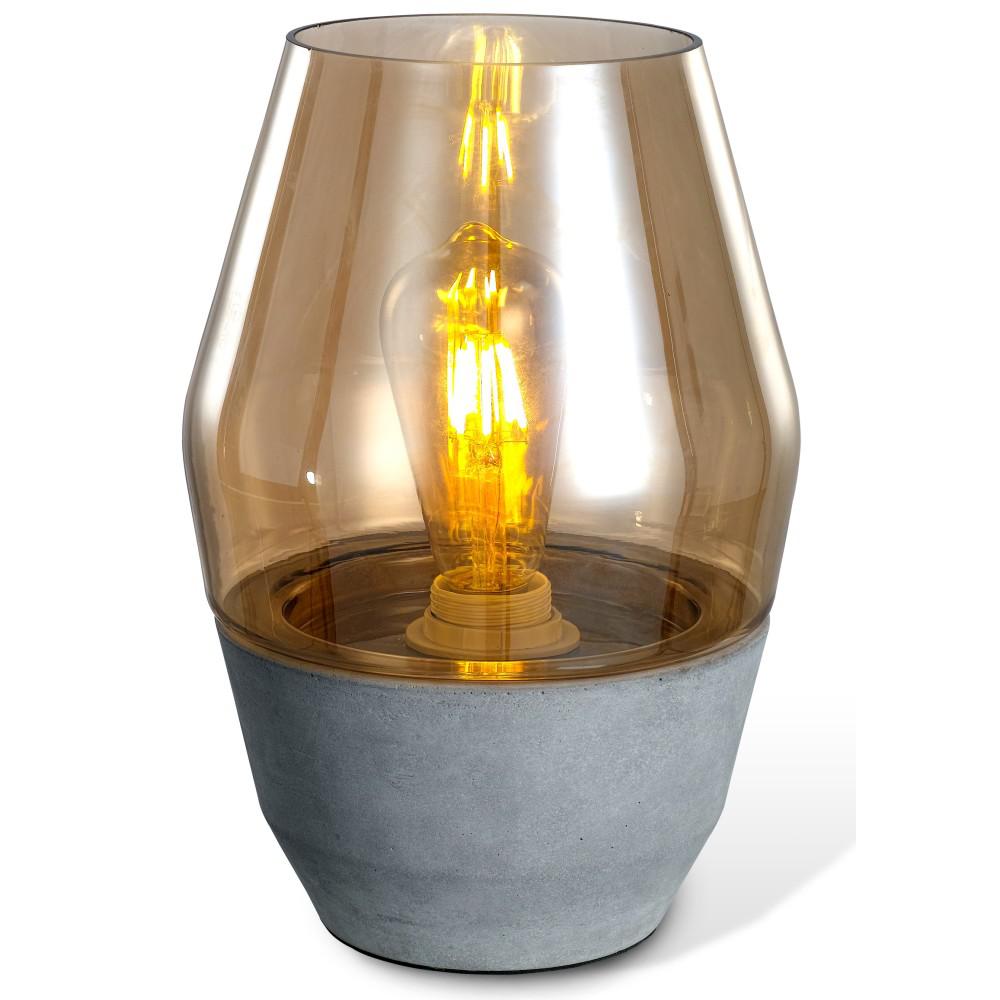 Copper Table Lamps The Home Depot Grey And Amber Table Lamp With Concrete Base
