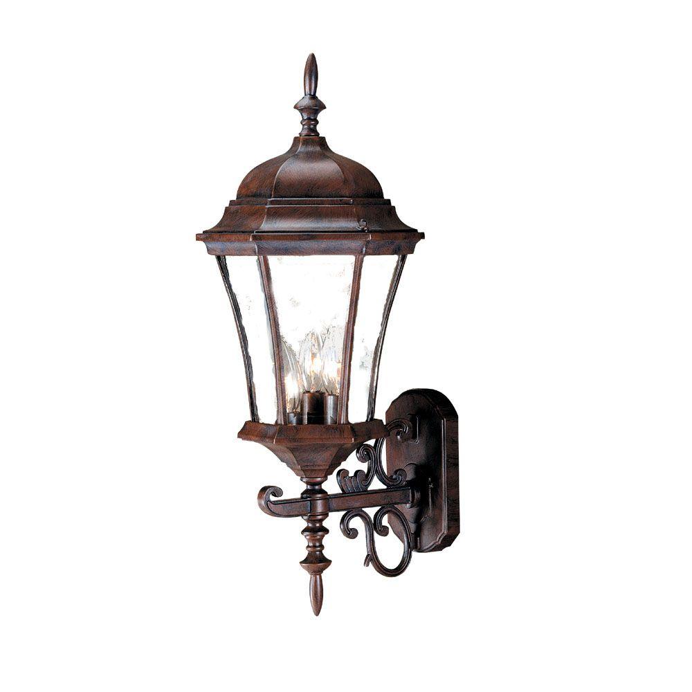 Acclaim Lighting Brynmawr Collection 3-Light Burled Walnut Outdoor Wall ...