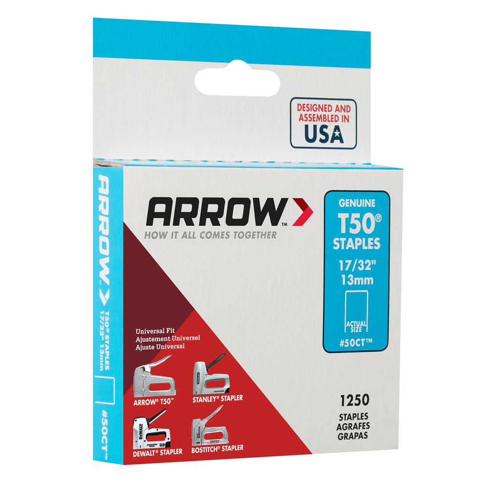 Arrow Fastener T50 17 32 In Leg X 3 8 In Crown 3 8 Gauge Galvanized Steel Ceiltile Staples 1 250 Pack