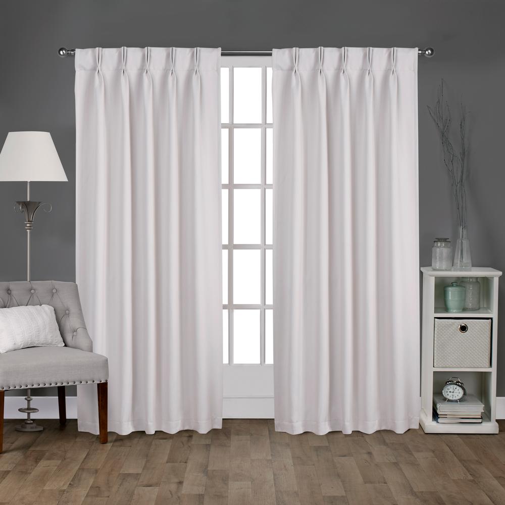 Sateen 30 In W X 108 In L Woven Blackout Pinch Pleat Top Curtain