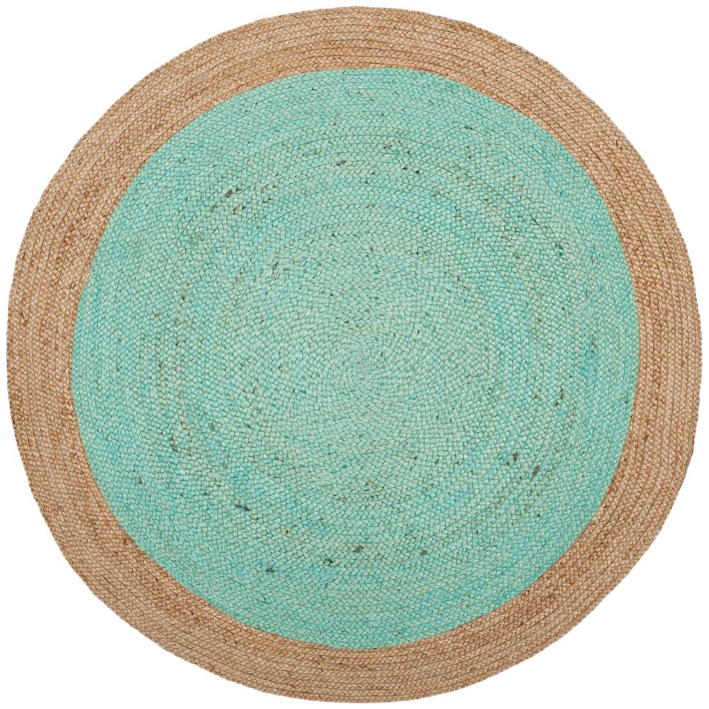 Safavieh Natural Fiber Aqua/Beige 5 ft. x 5 ft. Round Area RugNF801A