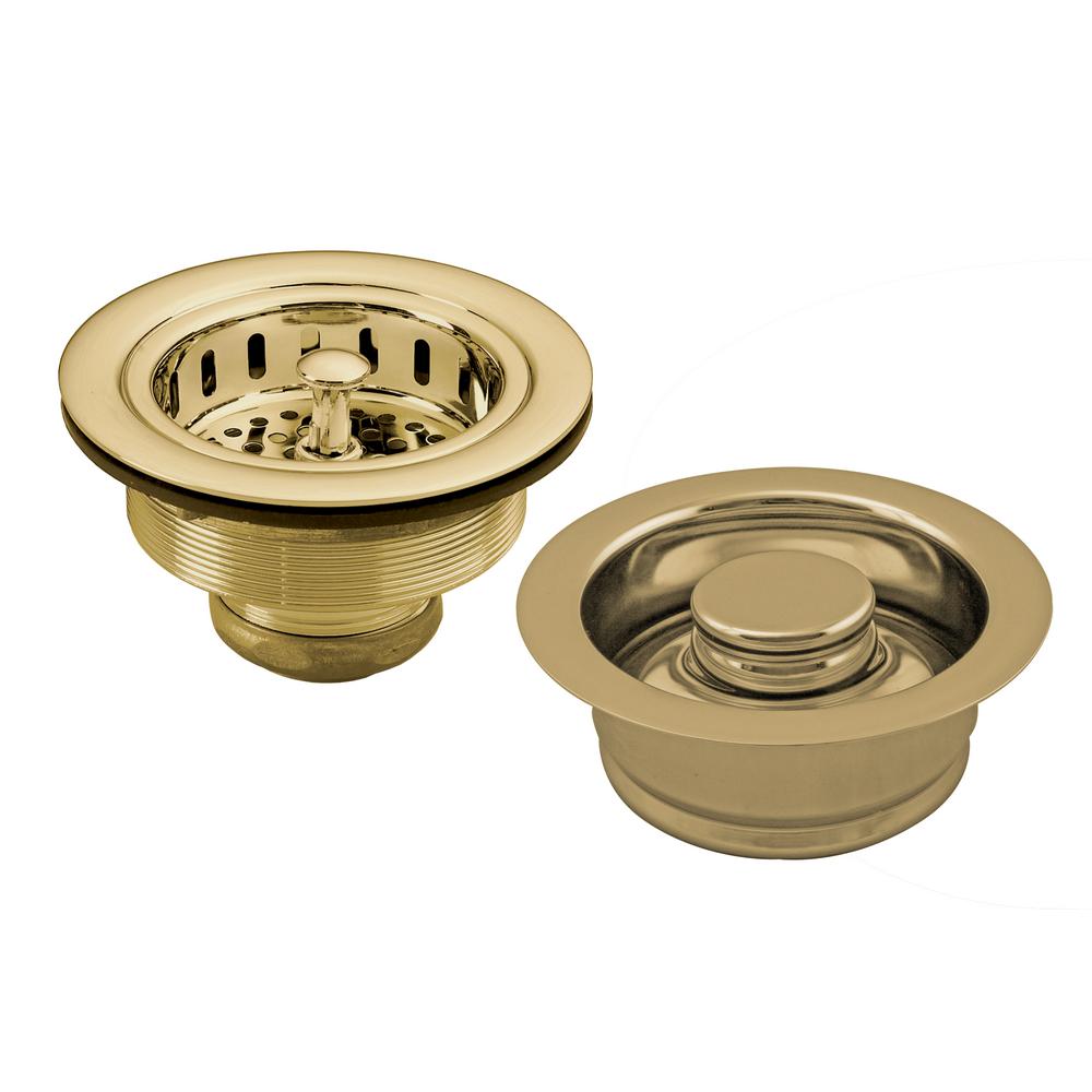 Westbrass 31/2 in. Post Style Large Kitchen Basket Strainer with ISE