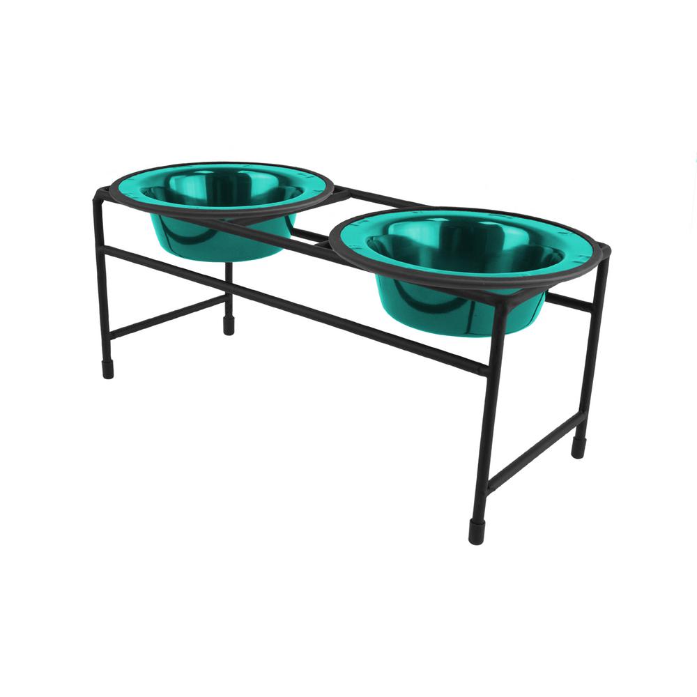 elevated double diner dog bowls