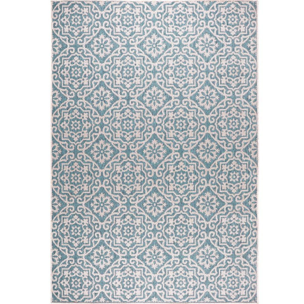 Nicole Miller Patio Sofia Gray Blue 5 Ft 3 In X 7 Ft 2 In