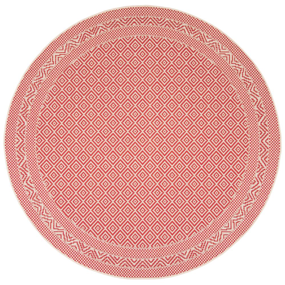 Safavieh Courtyard Beige/Red 7 ft. x 7 ft. Indoor/Outdoor Round Area RugCY6236238127R The