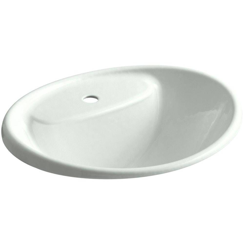 Kohler Tides Drop In Cast Iron Bathroom Sink Sea Salt With Kohler Tides Drop In Cast Iron Bathroom Sink Sea Salt With Overflow Drain
