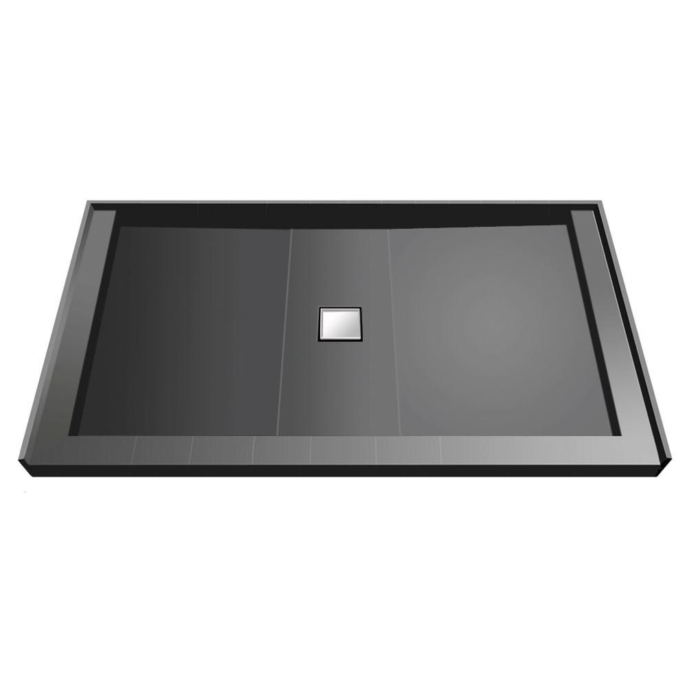 36 in. x 48 in. Triple Threshold Shower Base with Center Drain