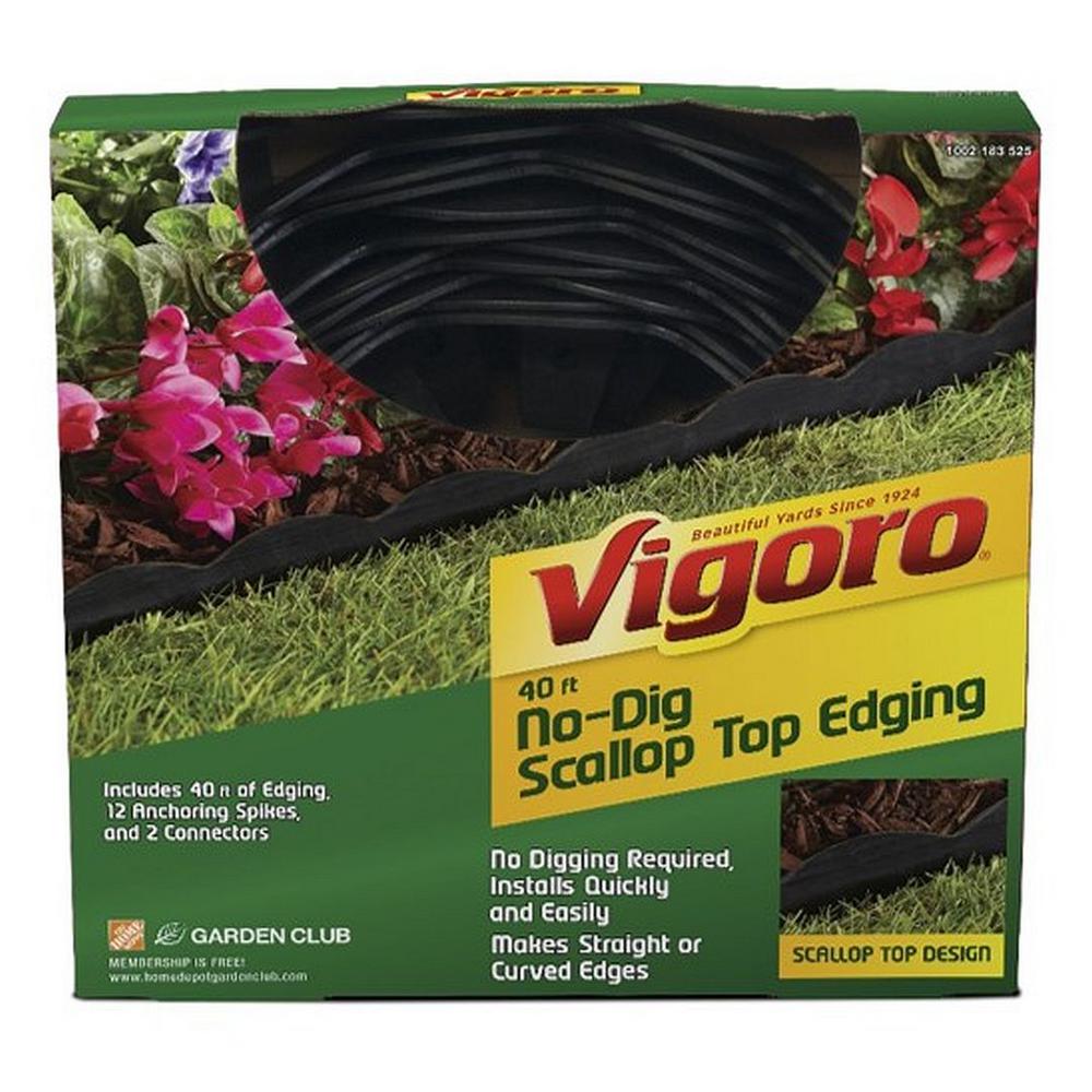 UPC 751315011402 product image for Vigoro 40 ft. Scalloped No-Dig Edging Kit, Black | upcitemdb.com