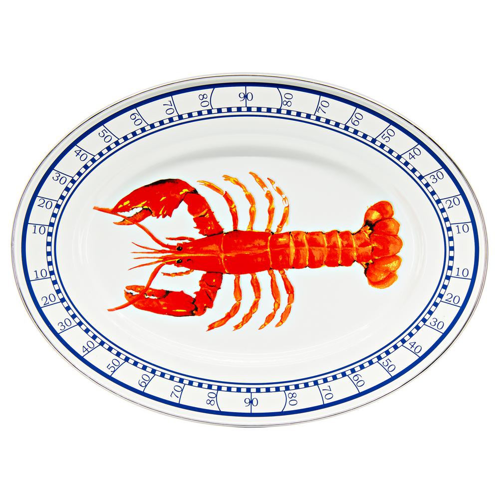 Golden Rabbit Lobster 12 In X 16 In Enamelware Oval Platter