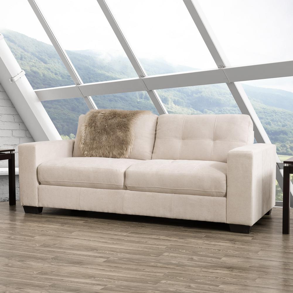 Corliving Club Tufted Beige Chenille Fabric Sofa Lzy 161 S The Corliving Club Tufted Beige Chenille Fabric Sofa