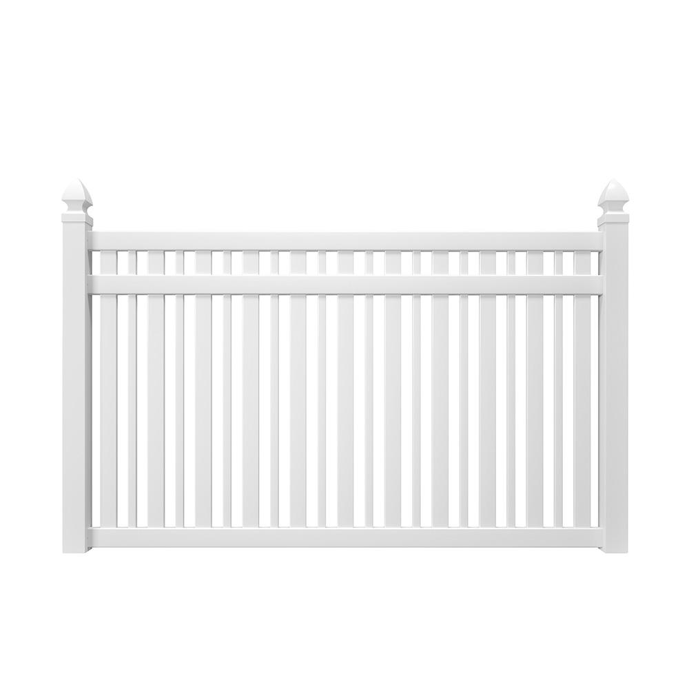 Veranda Pro Series 5 Ft H X 8 Ft W White Vinyl Lafayette Spaced Picket Fence Panel 144733 The Home Depot