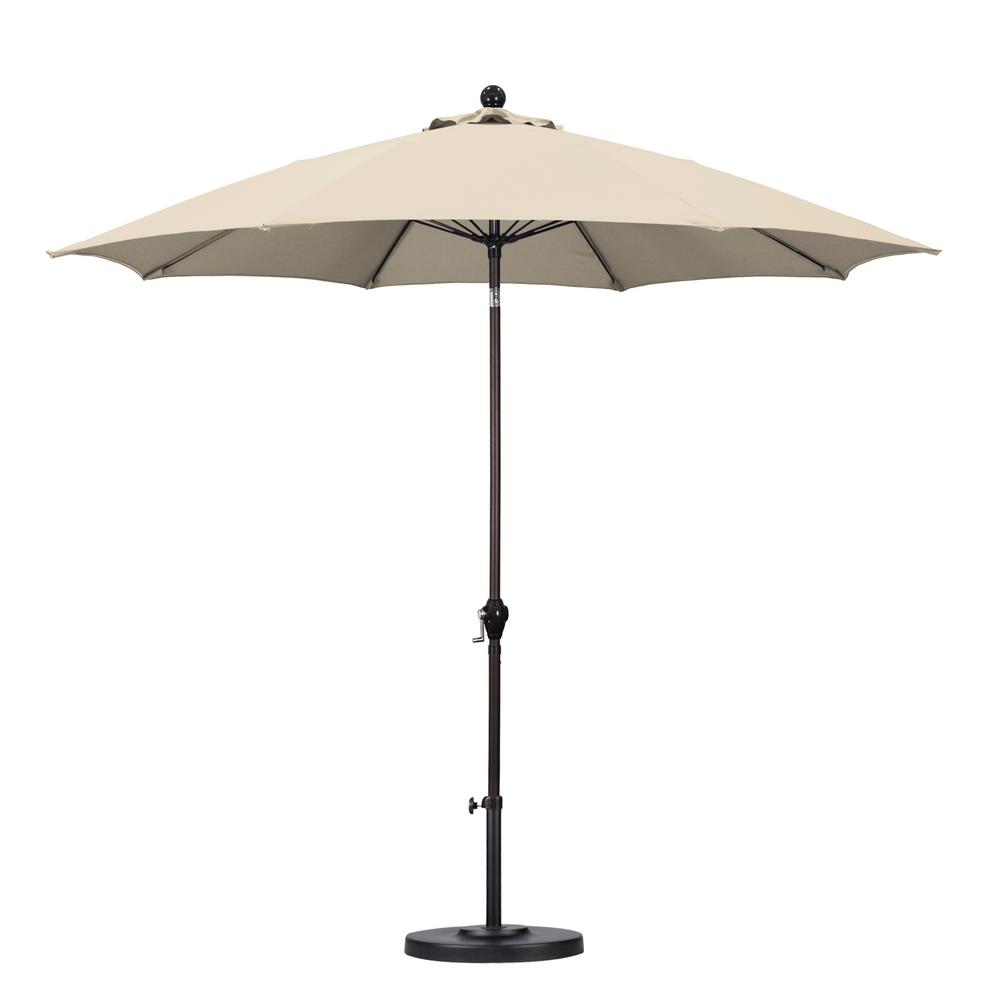 California Umbrella 9 ft. Fiberglass Push Tilt Patio Umbrella in ...