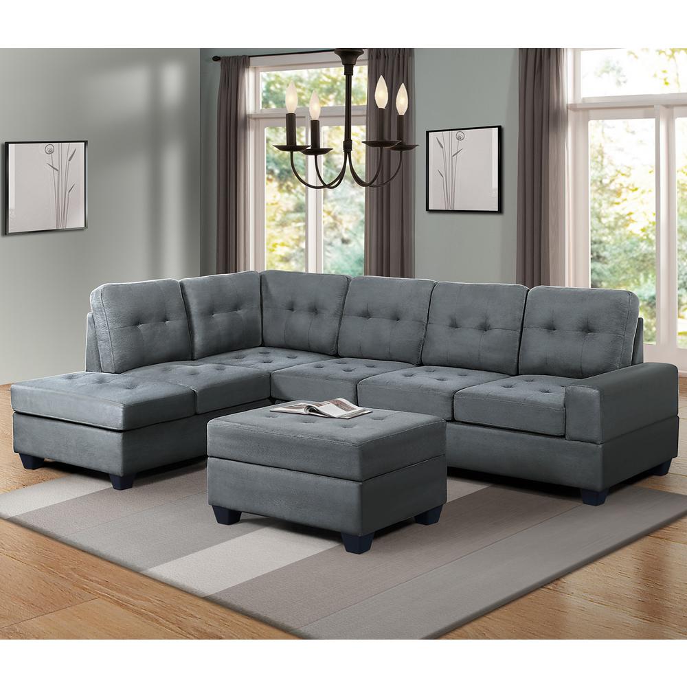 Grey Harper&Bright Designs Sofa Bed Set Sectional Sofa Living Room