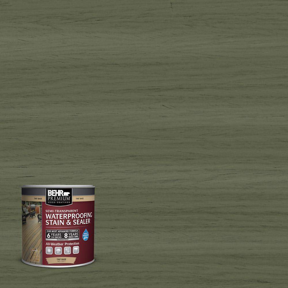 Behr Premium 8 Oz St 138 Sagebrush Green Semi Transpa St 138 Sagebrush Green Semi Transpa Waterproofing Exterior Wood Stain And Sealer Sample