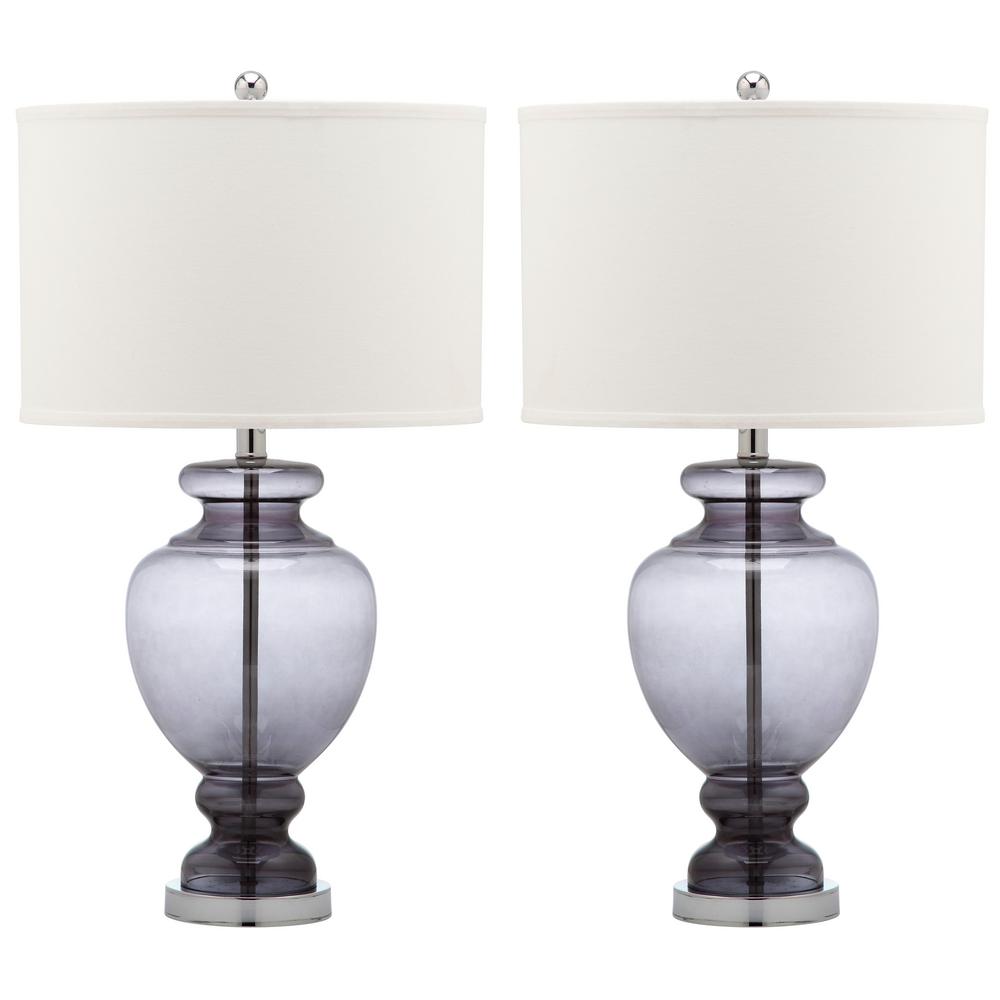 Grey Glass Table Lamp