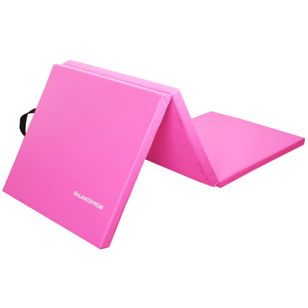 BalanceFrom 2" Thick Tri-Fold Folding Exercise Mat with Carrying Handles for MMA, Gymnastics and Home Gym Protective Flooring