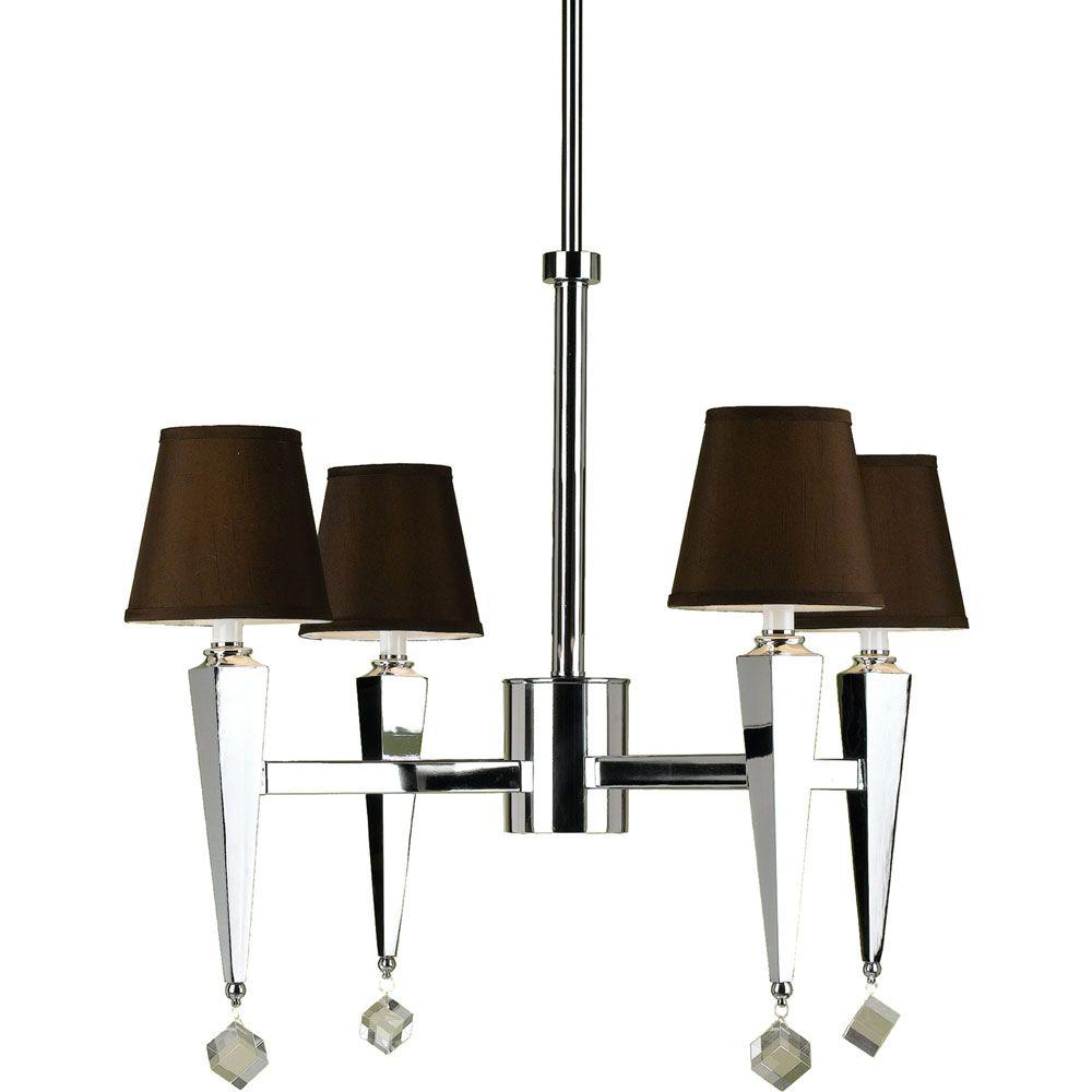 Af Lighting 6687 4 Light Chrome Chandelier With Chocolate Shades Af Lighting 6687 4 Light Chrome Chandelier With Chocolate Shades
