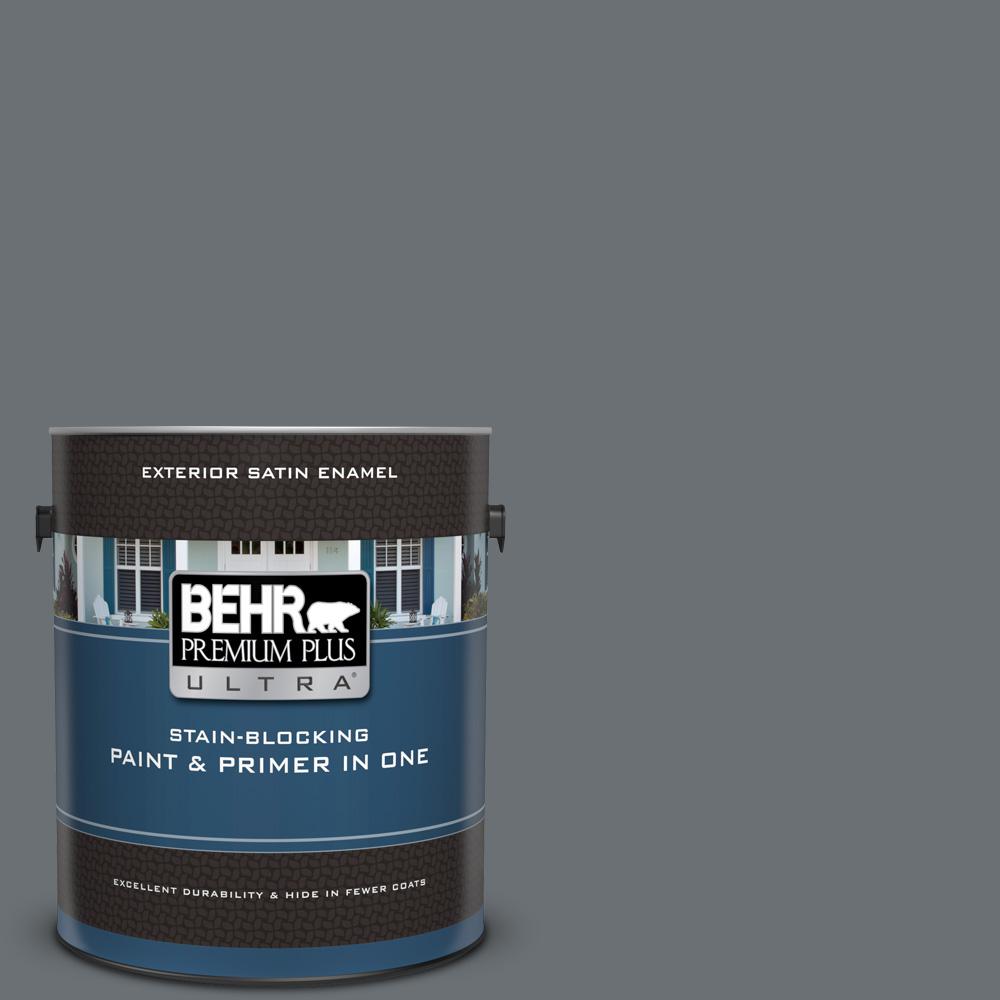 Behr Premium Plus Ultra 1 Gal Ppu18 03 Antique Tin Satin Enamel Exterior Paint And Primer In One