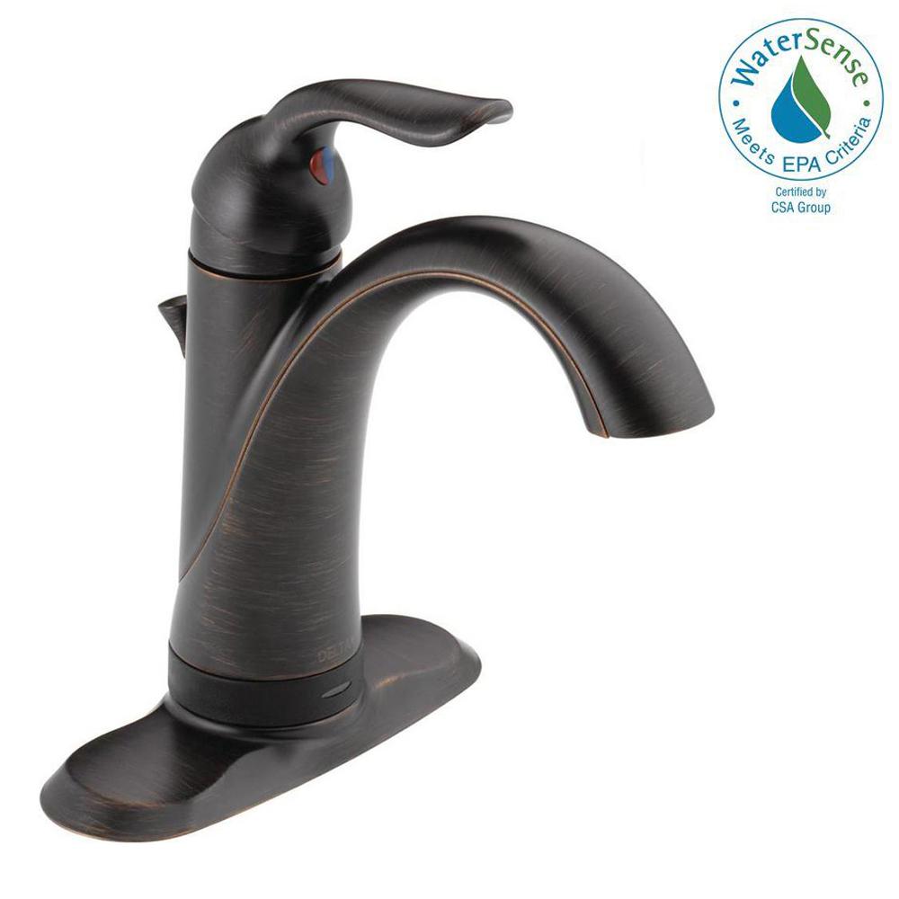 1 Touch On Single Handle Bathroom Sink Faucets Lahara Single Hole Handle Bathroom Faucet With Touch2o Xt Technology In Venetian Bronze