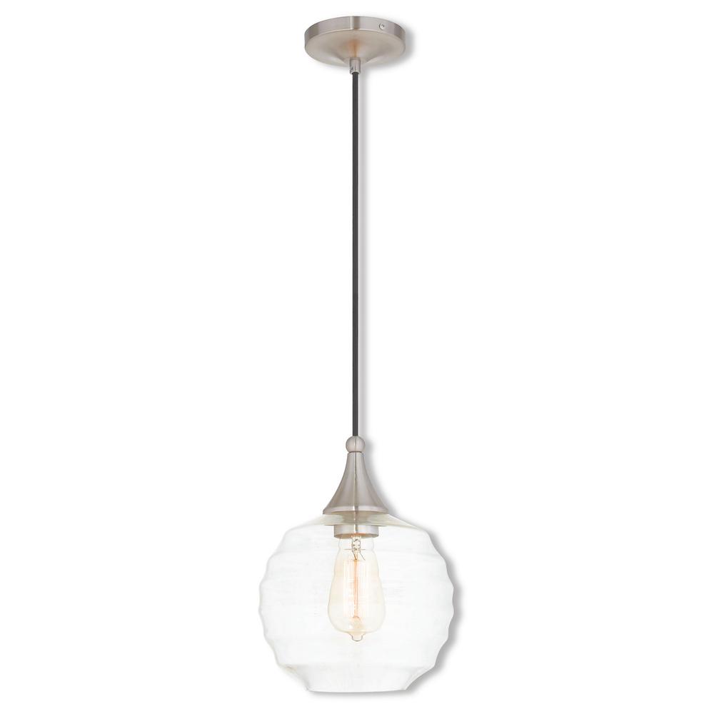 Livex Lighting Art Glass 1Light Brushed Nickel Mini Pendant4061191