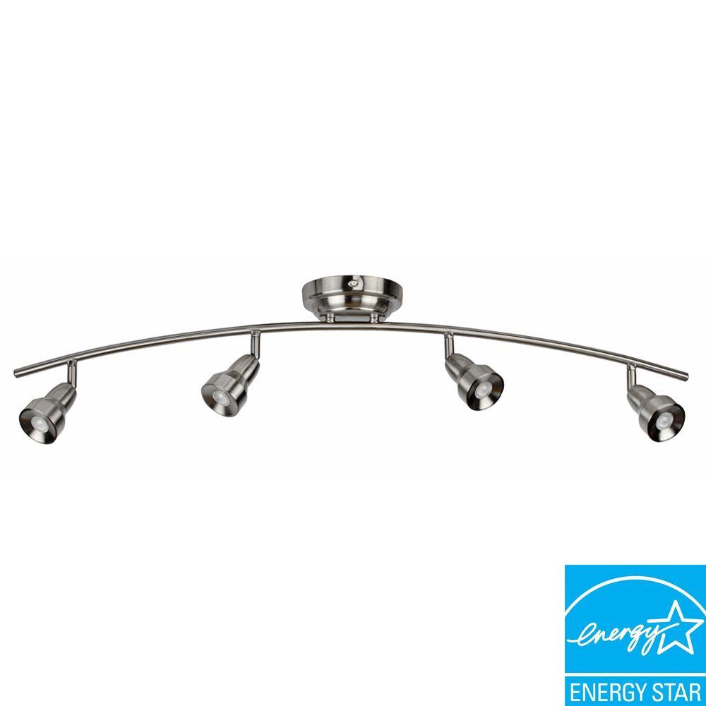 hampton bay kelso 3 ft 4 light brushed nickel led track hampton bay kelso 4 light brushed nickel led track lighting