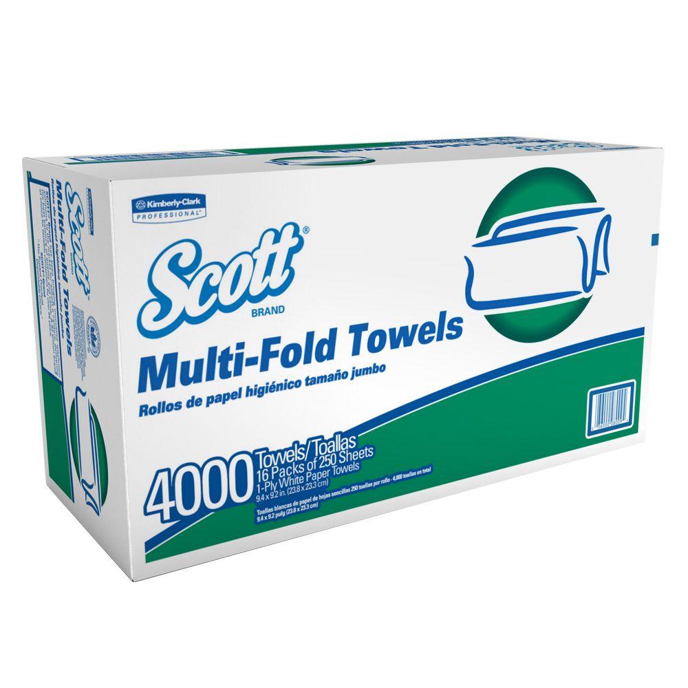 Scott White Multifold Paper Towels (Case Of 16)-08009 - The Home Depot