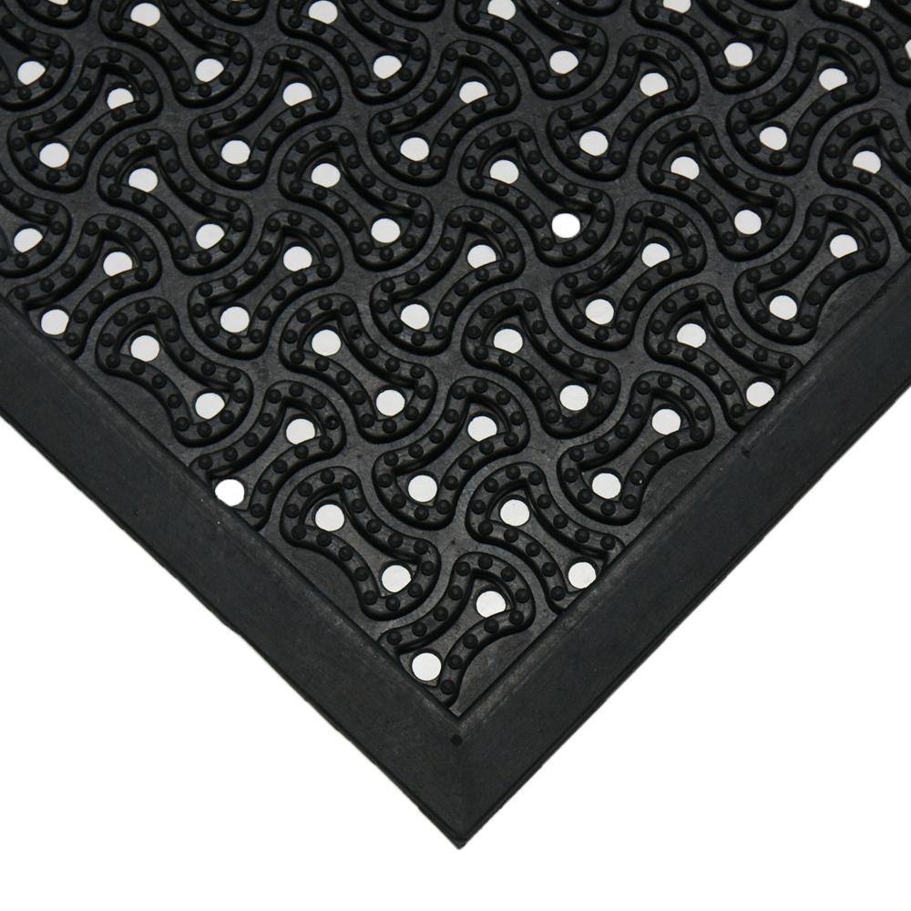 Ranco Industries Drain X Diamond Drain Thru Black 3 Ft X 3 Ft X 1 2 In Anti Fatigue Rubber Kitchen Mat Dx3636b The Home Depot