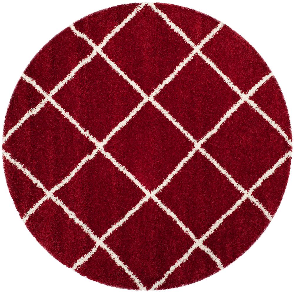 Safavieh Hudson Shag Red/Ivory 7 ft. x 7 ft. Round Area RugSGH281R7R The Home Depot