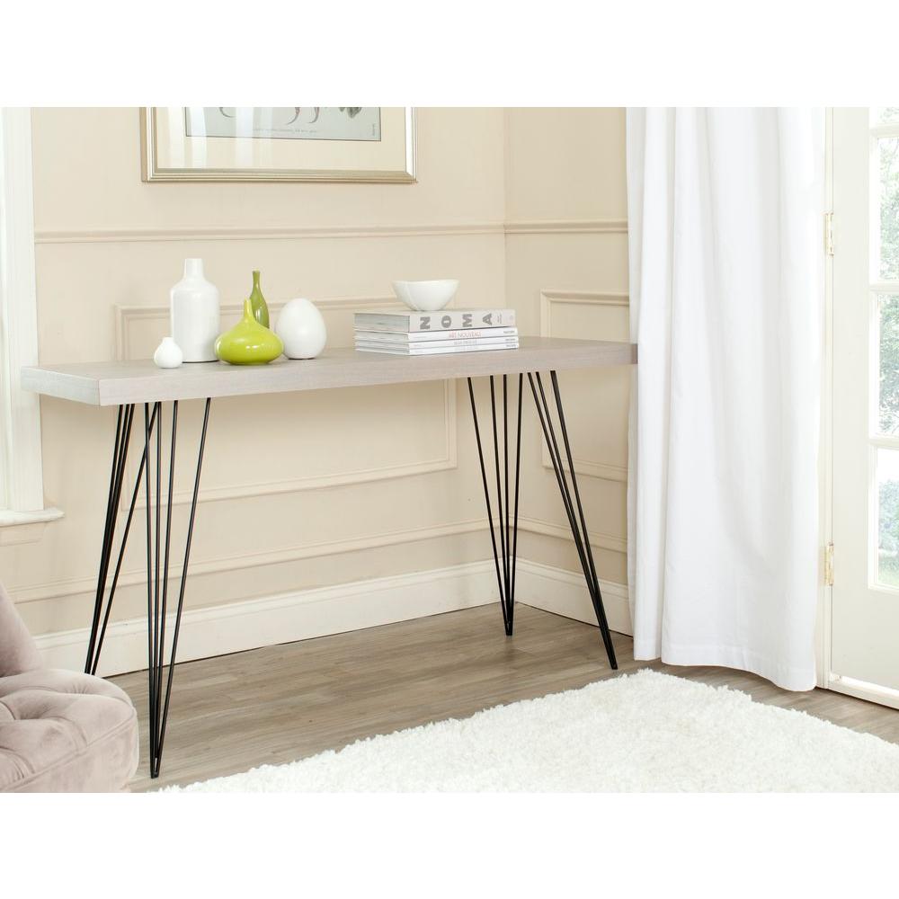Safavieh Wolcott Gray And Black Console Table Fox4208b The Home Depot Safavieh Wolcott Gray And Black Console Table