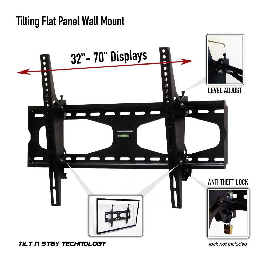 Aeon Stands And Mounts Tilting Tv Wall Mount With Security Locking For 32 In To 70 In Tv S 104 1123 The Home Depot