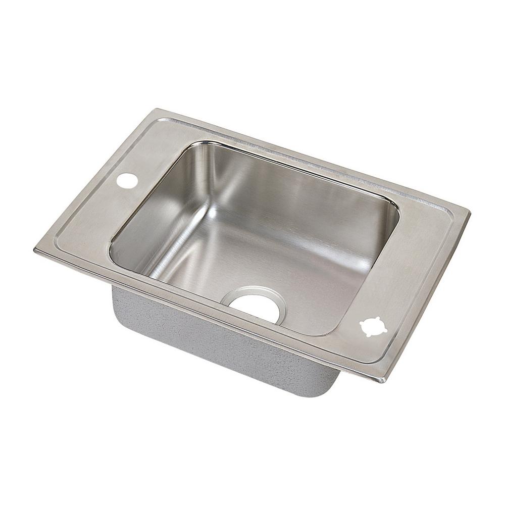 Elkay Lustertone DropIn Stainless Steel 24.37 in. 2Hole Single Bowl