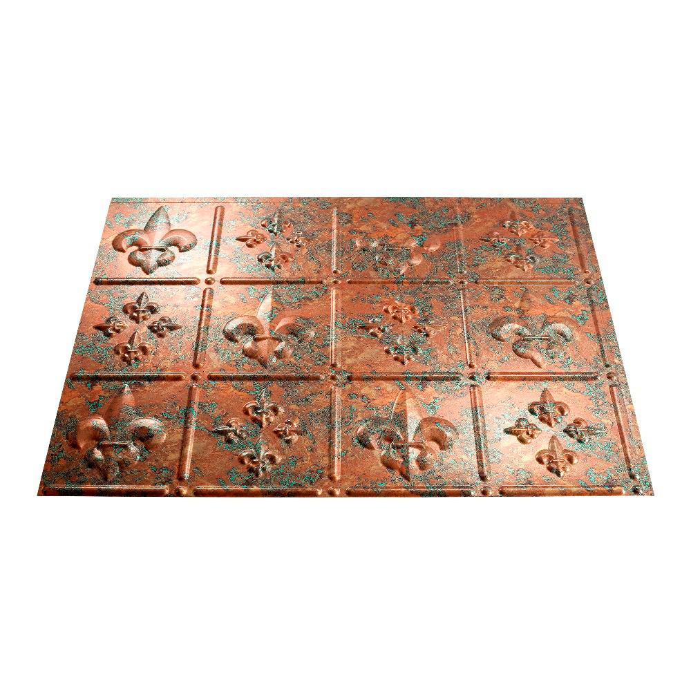 Fasade 24 In X 18 In Fleur De Lis Pvc Decorative Tile Backsplash