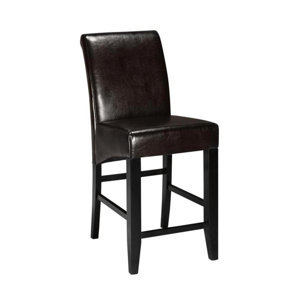 Parsons 25.25 in. Espresso Cushioned Counter Stool with Back0238600800