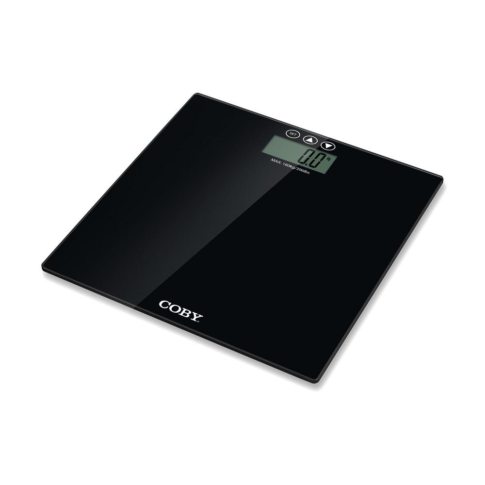 Coby Digital Bathroom Scale with Color Changing Display and BMI